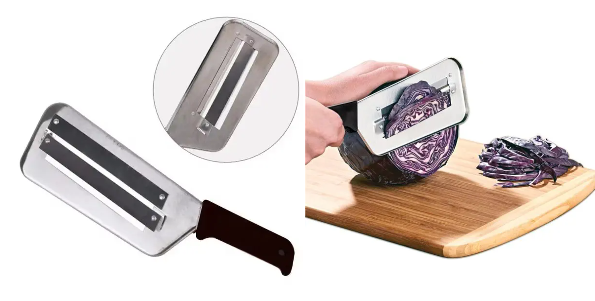 Durable and Sharp Cabbage Kitchen Knife with Premium Stainless Steel Cabbage Cutter with Two Sharp Blades Easy to Clean